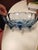 Indiana Glass Company Vintage Indiana Glass Blue Harvest Footed Fruit Bowl, Large Oval For Sale - Image 4 of 8