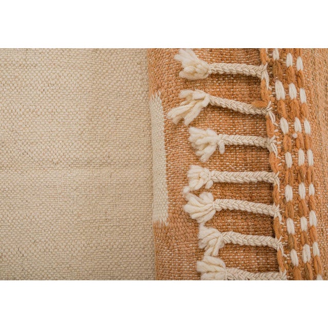 Brown Moroccan Flatweave Wool Rug by Azele Studio For Sale - Image 8 of 9