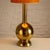 1960s Tall Brass Table Lamp with Original Linen Lamp Shade, Denmark, 1960s For Sale - Image 5 of 14