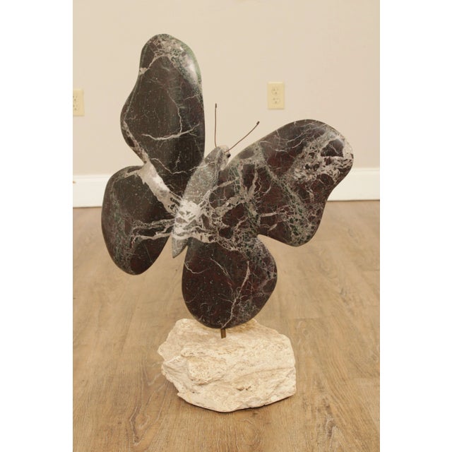 Richard H. Bailey Carved Marble Butterfly Sculpture For Sale - Image 10 of 12