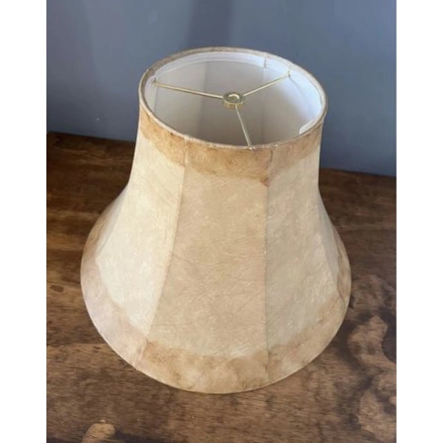 1960s 1960’s Mid-Century Modern Leather & Brass Lamp For Sale - Image 5 of 12
