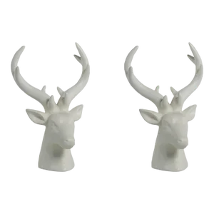 Rocky Mountain 11" Ceramic Stag Head Figurine Statues, Set of 2