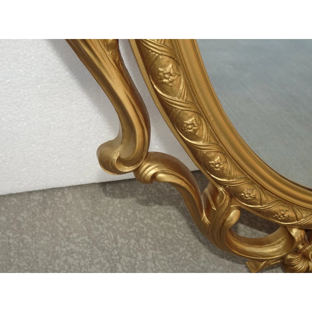 Vintage Syroco French Provincial Ornate Gold Oval Mirror ~ Hollywood Regency For Sale - Image 11 of 12