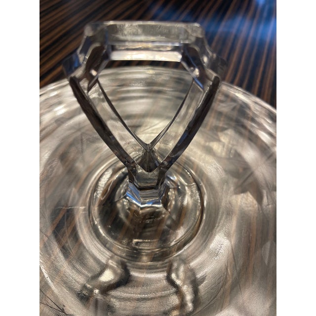 1950s Vintage Cut Glass Serving Tray For Sale - Image 5 of 8