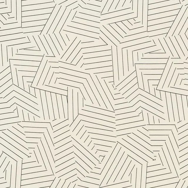 Sample - Schumacher X Miles Redd Deconstructed Stripe Ii Fabric in Black For Sale