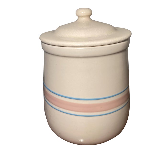 Vintage McCoy Pottery Kitchen Canister With Lid For Sale