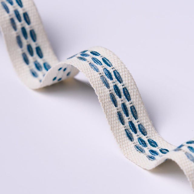 Stitches in variegated tones form a dappled stripe pattern on an understated high-performance tape with loads of tactile...