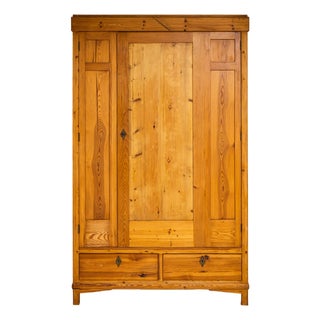 Art Nouveau Softwood Wardrobe, 1900s For Sale