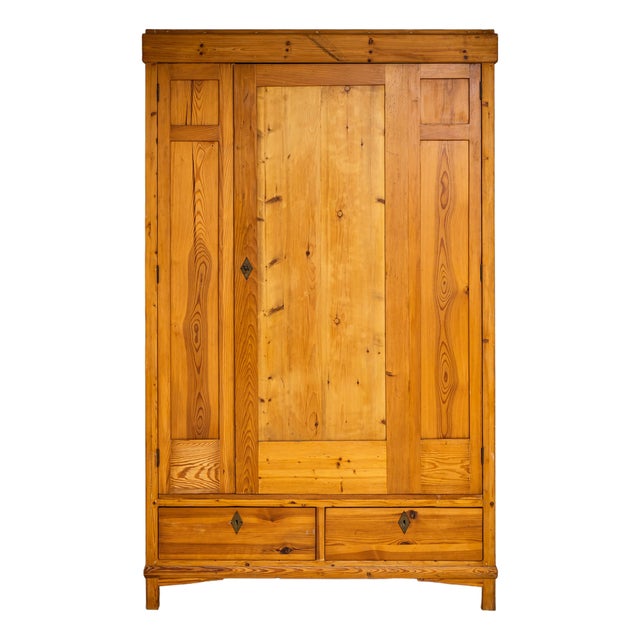 Art Nouveau Softwood Wardrobe, 1900s For Sale