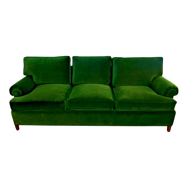 AFK Furniture Green Cotton Velvet Sofa Chairish