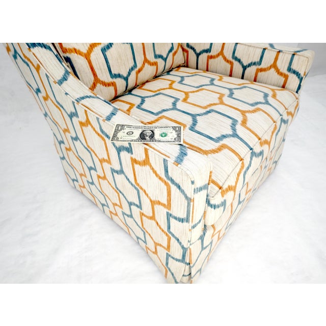 Mid Century Modern Funky Abstract Upholstery Arm Wing Chair MINT For Sale - Image 14 of 15