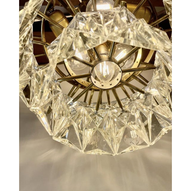 Metal Crystal Prism Chandelier by Kinkeldey, 1970s For Sale - Image 7 of 15