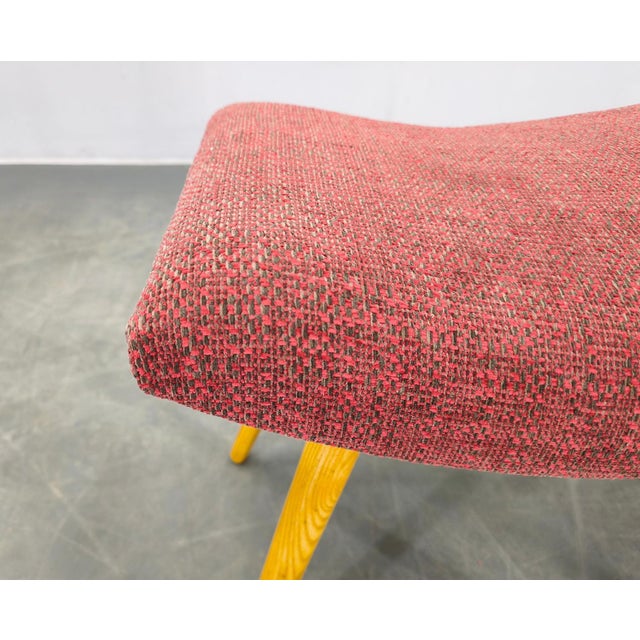 Mid-Century Modern Maple Stools with Upholstery, 1960s, Set of 2 For Sale - Image 3 of 11