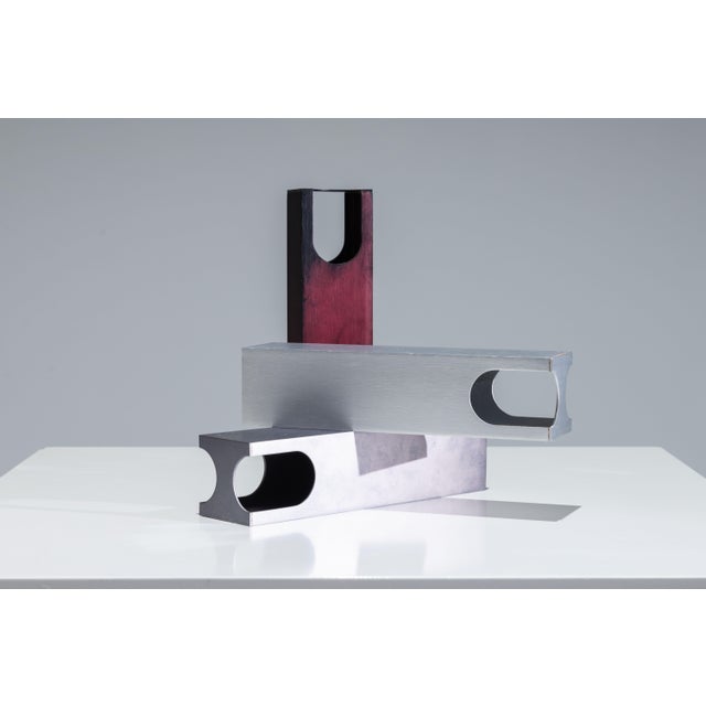 Set of three aluminium sculptures. Very minimalistic and unique.