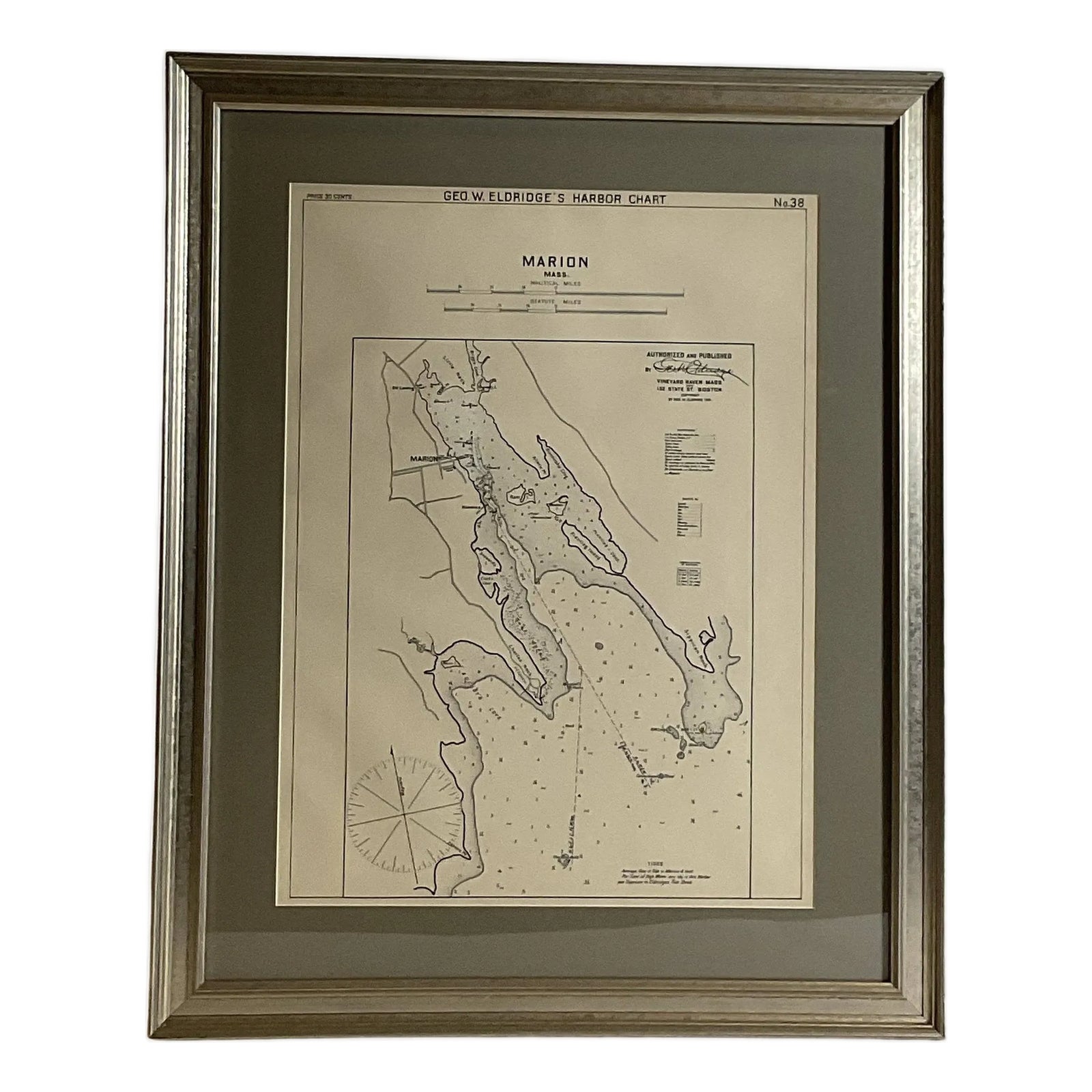 Mariners Chart of Marion Massachussets by George Eldridge 1901 | Chairish