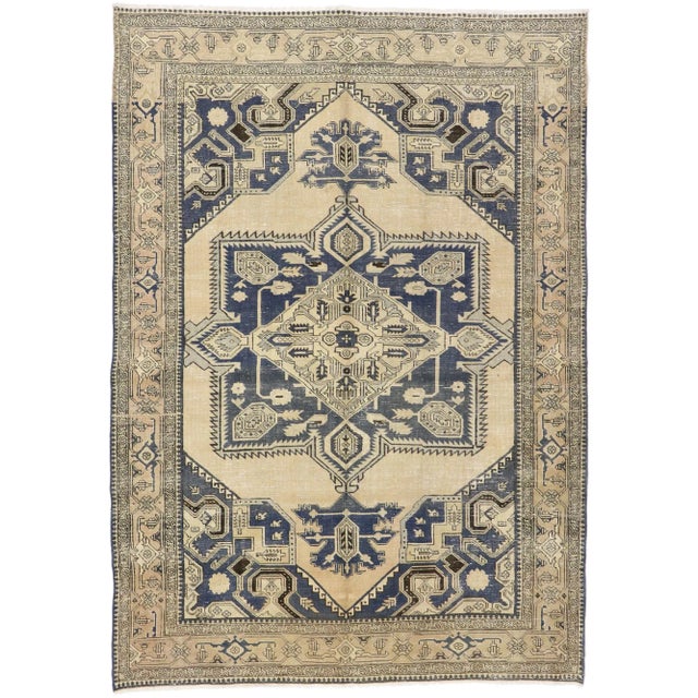 Antique-Worn Persian Viss Rug - 06'11 X 09'10 For Sale - Image 11 of 11