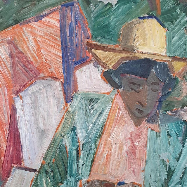 Edward Nordin, Expressionst Woman Portrait, 1948, Oil on Canvas For Sale - Image 7 of 18