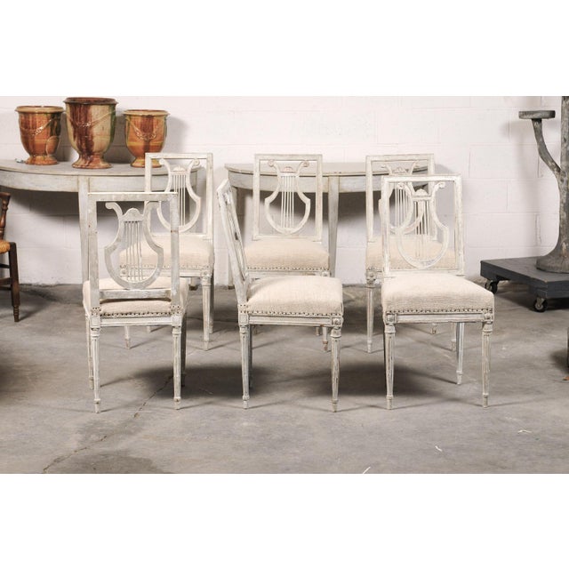 Set of Six 19th C. Lyre Back Chairs For Sale - Image 4 of 13