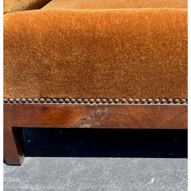 Dessin Fournir Eyton Bergere. Mohair, Mahogany Club Chair For Sale - Image 16 of 17