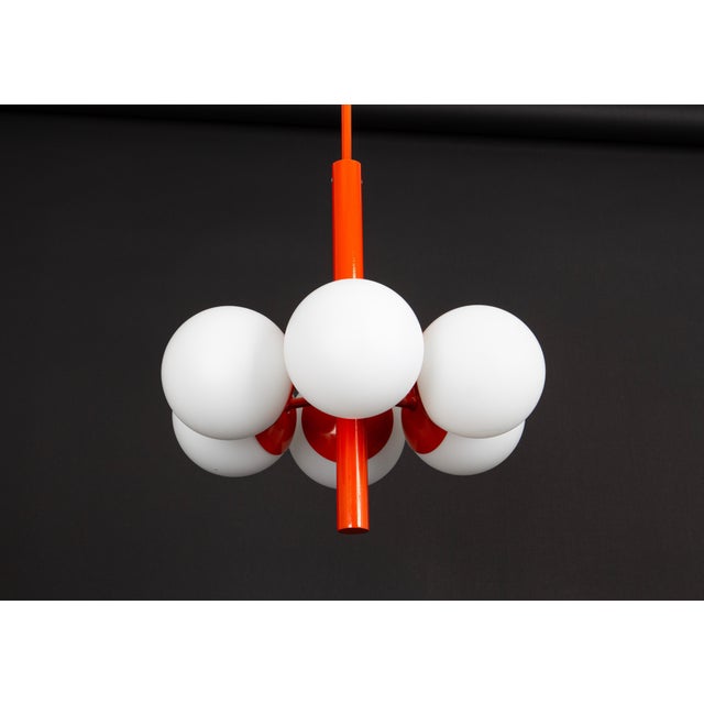 Sputnik Orange Pendant Light in Opal Glass from Kaiser Idell / Kaiser Leuchten, Germany, 1970s For Sale - Image 10 of 11