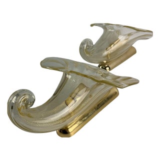 Murano Glass Cornucopia Wall Lamps, 1960s, Set of 2 For Sale