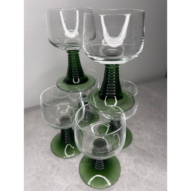 Rustic European Vintage 1970’s German Beehive Cordial Glasses - Set of 6 For Sale - Image 3 of 6