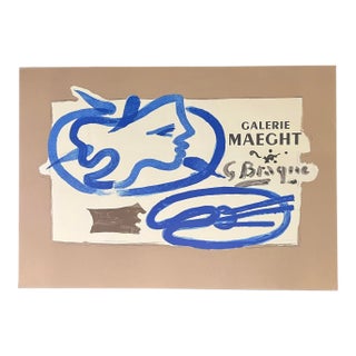 Georges Braque Mid Century Lithograph French Poster for Galerie Maeght For Sale