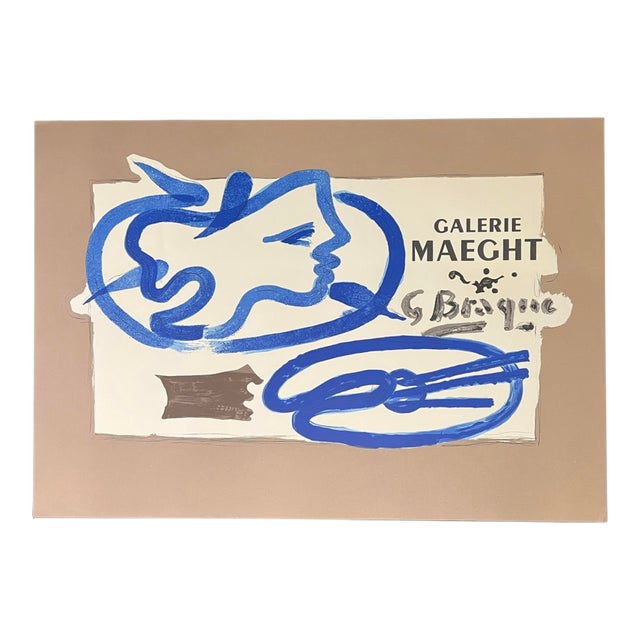 Georges Braque Mid Century Lithograph French Poster for Galerie Maeght For Sale
