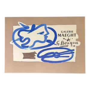 Georges Braque Mid Century Lithograph French Poster for Galerie Maeght