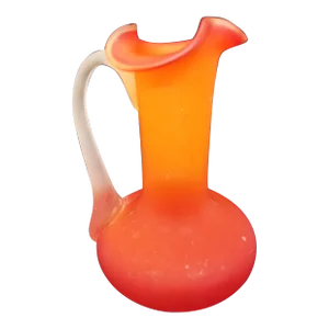 Vintage Miniature Satin Pilgrim Glass Hand Blown Pitcher