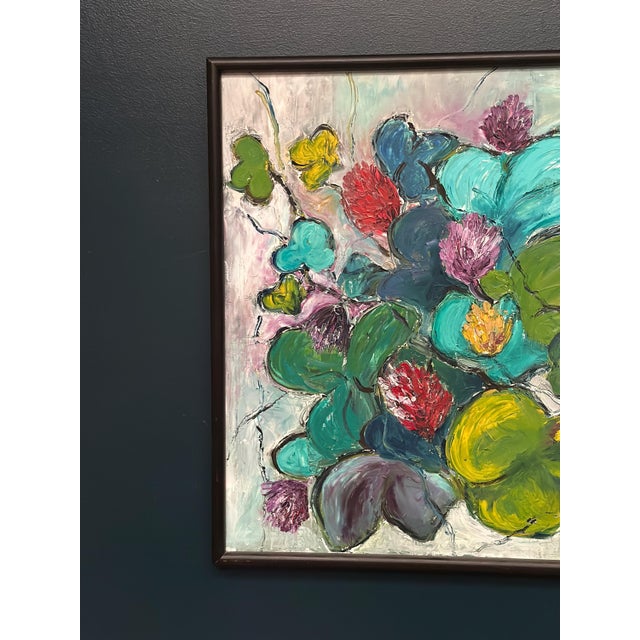 H. L., Flowers, 1950s, Oil on Canvas, Framed For Sale - Image 18 of 18