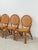 Late 20th Century Cane Rattan Round Dining Chair Set Four Cushion Coastal Hollywood Regency For Sale - Image 9 of 10