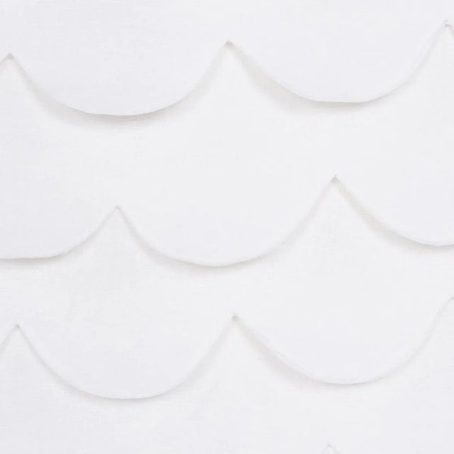 Contemporary Schumacher X Studio Bon Prep School Hand Pieced Scallop Fabric In White For Sale - Image 3 of 5
