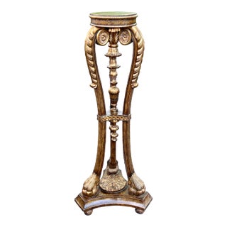 Maitland Smith Carved and Gilded Neoclassical Pedestal For Sale