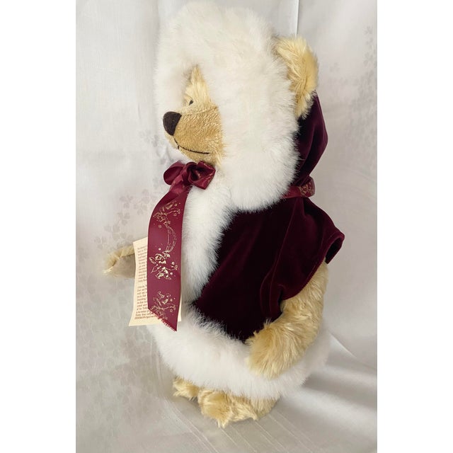 Textile Vintage 1996 Mohair Hermann-Coburg Annual Christmas Bear - Limited Edition German Mohair Teddy Bear With Growler, Tags Included Excellent Condition For Sale - Image 7 of 14