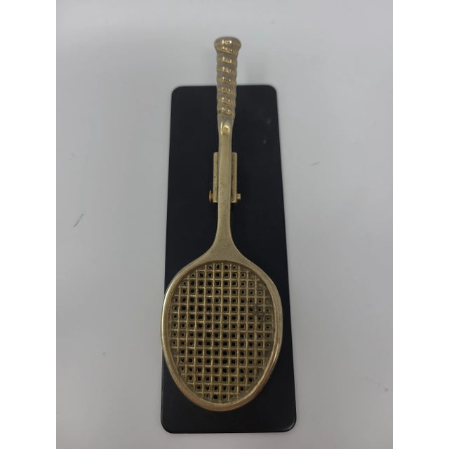 Vintage 80s Brass Tennis Racket Clip