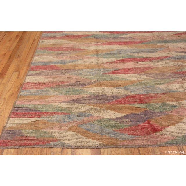 Textile Artistic Colorful Modern Abstract Contemporary Room Size Area Rug For Sale - Image 7 of 8