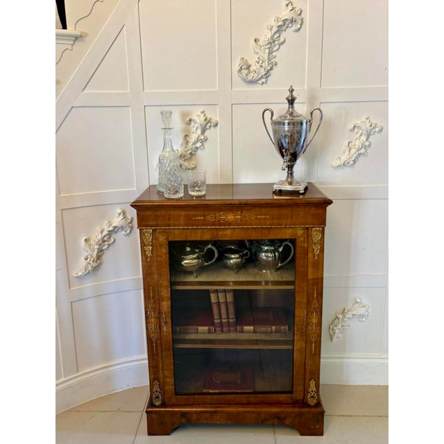 Antique Victorian Walnut Pier Cabinet with Ormolu Mounts, 1860s For Sale - Image 3 of 9