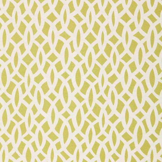 Schumacher Chain Link Fabric in Chartreuse For Sale