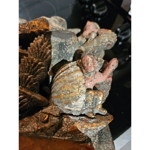 19th Century Ching Dynasty Wood Grotto Carving With Shells and Crab For Sale In Miami - Image 6 of 12