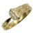 14k Yellow Gold Hand Engraved Lucky Nail Ring With Diamonds Size 7 For Sale
