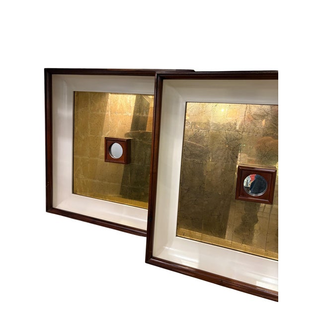 Mid 20th Century Large Gold Leaf Mirror With Mahogany Frame For Sale - Image 4 of 10