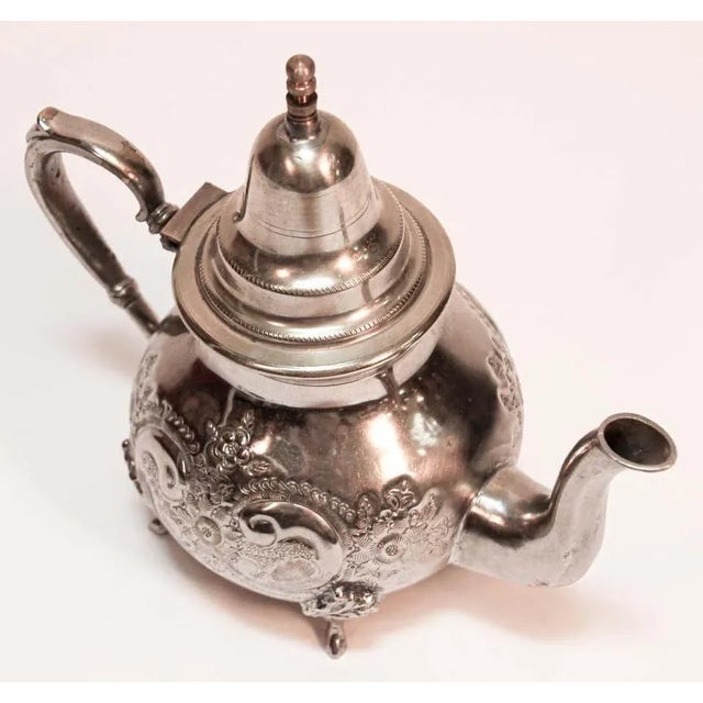 Moroccan Silver Plated Tea Pot For Sale - Image 10 of 12