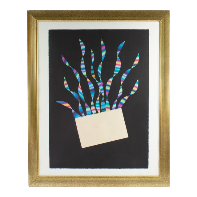 1986 "A Surprise Letter" Airbrush Collage by Steve Redman For Sale
