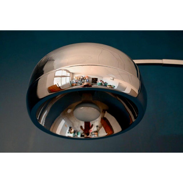 Italian Space Age Arc Floor Lamp in Marble and Chrome, 1970s For Sale - Image 6 of 16