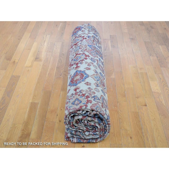 Antique Persian Mahal Beige Wool Handmade Rug For Sale - Image 4 of 13