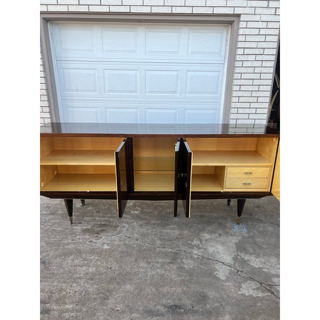 1940s French Art Deco Macassar Ebony Sideboard or Credenzas 1940s For Sale - Image 5 of 12