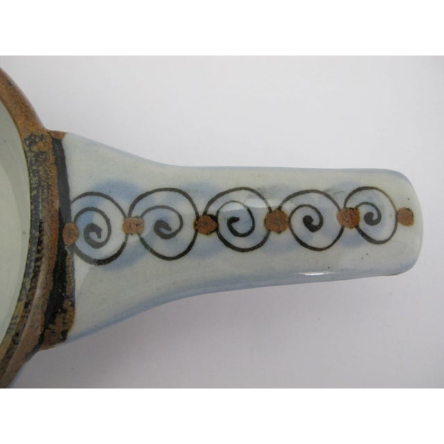El Palomar Ken Edwards Blue Bird Tonala Mexico Folk Art Hanging Pot With Handle For Sale - Image 4 of 14