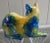 Mid Century Italian Majolica Blue, Green, Yellow Ceramic Cat For Sale In Raleigh - Image 6 of 11