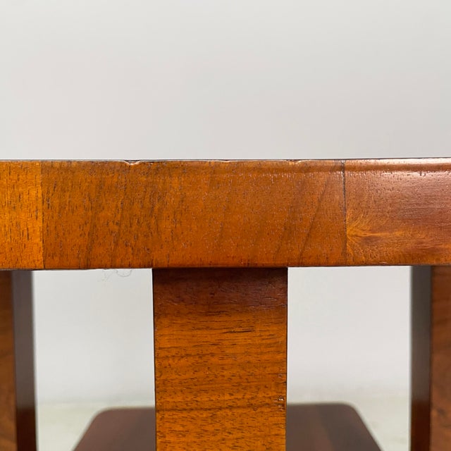 Brown Art Deco Italian Wood Coffer Table with Double Rectangular Top, 1930s For Sale - Image 8 of 16